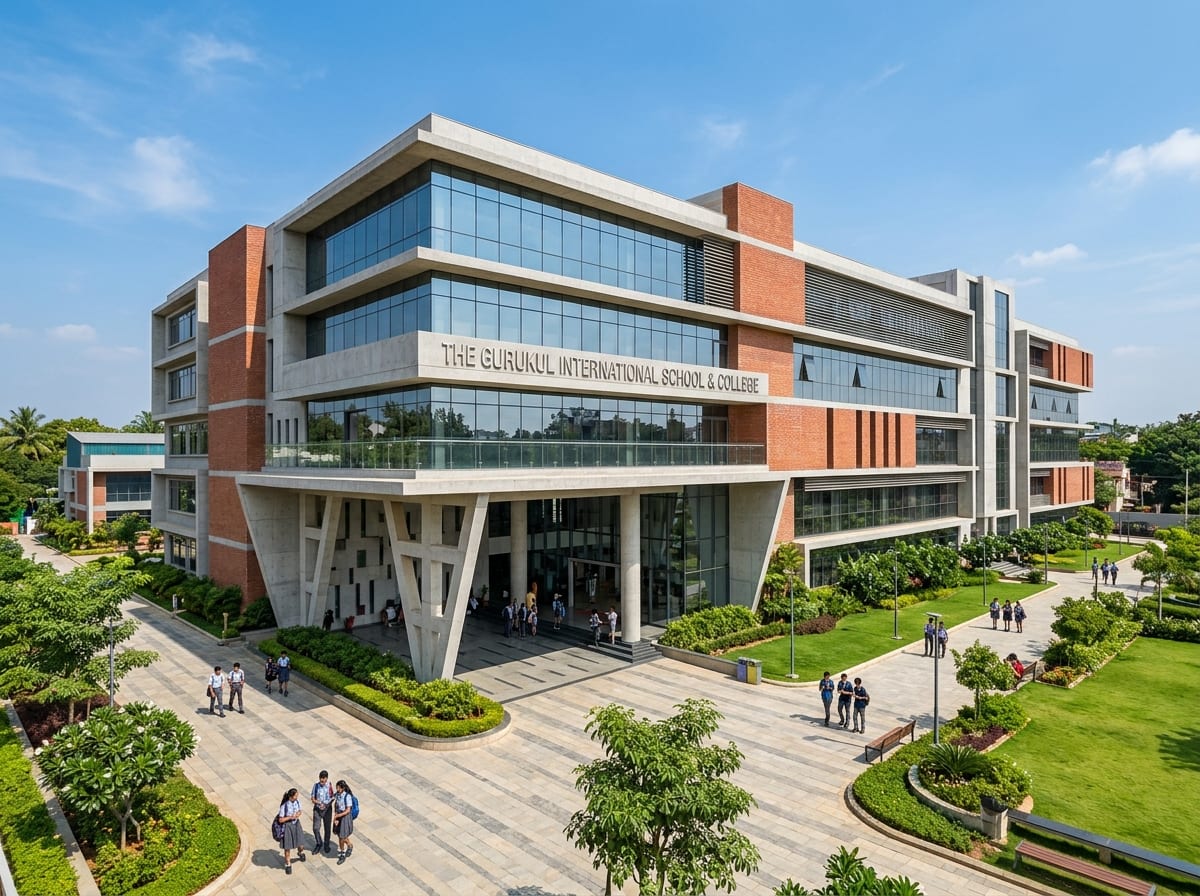 Modern educational school campus and college building infrastructure